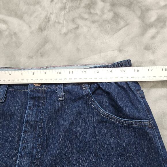 Lee Jeans Womens 12 SHORT Blue Relaxed Fit Side Elastic Mid Rise Stretch Denim - Picture 9 of 13